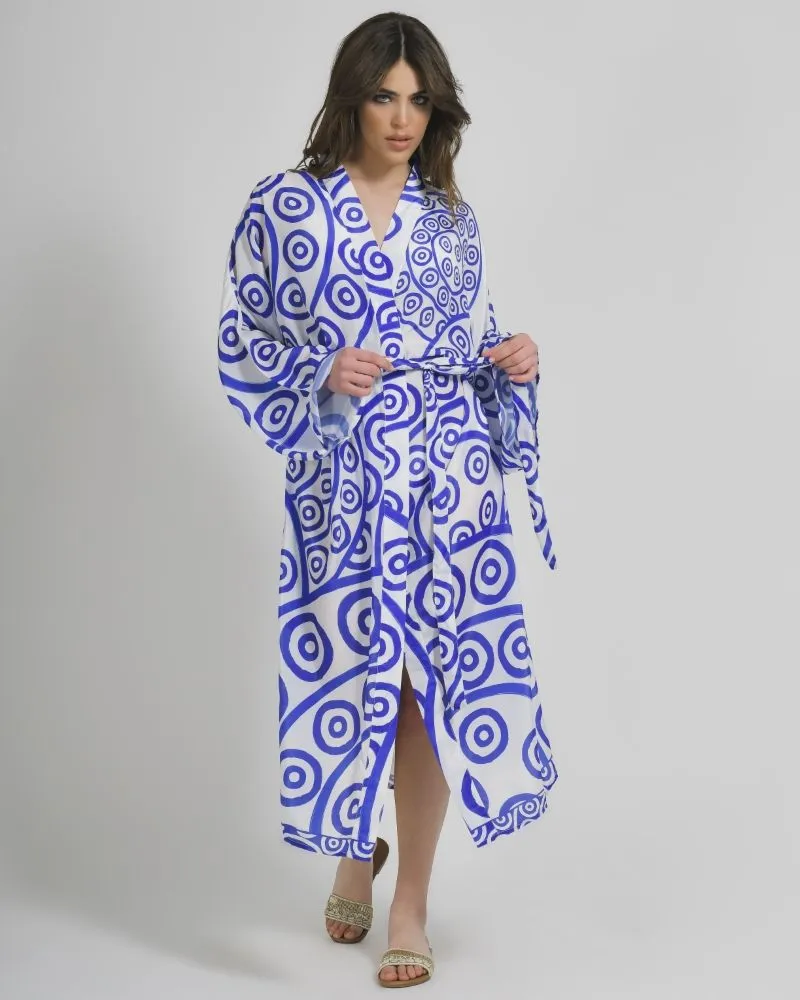 ΚΙΜΟΝΟ ΜΑΚΡΥ ΑΣΠΡΟ/ΜΠΛΕ ONE SIZE ΚΙΜΟΝΟ ΜΑΚΡΥ ΑΣΠΡΟ/ΜΠΛΕ ONE SIZE