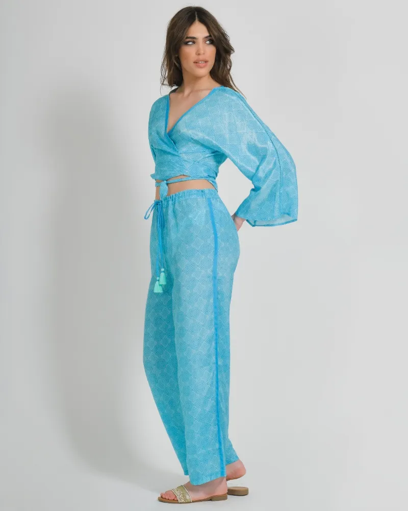 S/2 ΤΟΠ ΚΑΙ ΠΑΝΤΕΛΟΝΑ ΣΕ ΓΑΛΑΖΙΟ ΧΡΩΜΑ ONE SIZE S/2 ΤΟΠ ΚΑΙ ΠΑΝΤΕΛΟΝΑ ΣΕ ΓΑΛΑΖΙΟ ΧΡΩΜΑ ONE SIZE