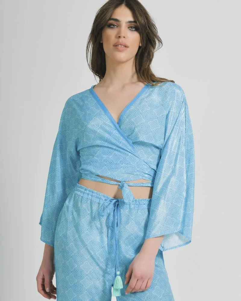 S/2 ΤΟΠ ΚΑΙ ΠΑΝΤΕΛΟΝΑ ΣΕ ΓΑΛΑΖΙΟ ΧΡΩΜΑ ONE SIZE