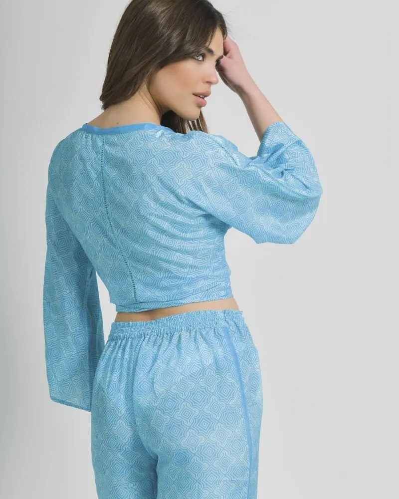 S/2 ΤΟΠ ΚΑΙ ΠΑΝΤΕΛΟΝΑ ΣΕ ΓΑΛΑΖΙΟ ΧΡΩΜΑ ONE SIZE