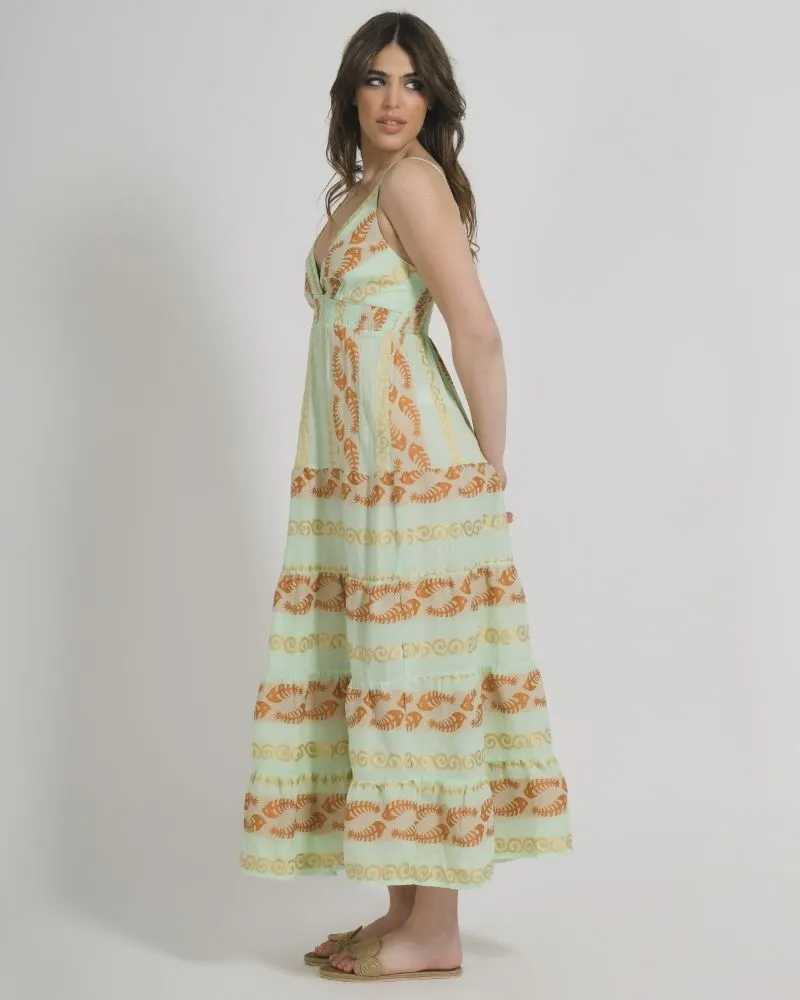 ΦΟΡΕΜΑ ΜΑΚΡΥ ΑΜΑΝΙΚΟ ΛΑΧΑΝΙ ΜΕ ΧΡΥΣΑ/ΠΟΡΤΟΚΑΛΙ ΣΧΕΔΙΑ ONE SIZE (100% COTTON) ΦΟΡΕΜΑ ΜΑΚΡΥ ΑΜΑΝΙΚΟ ΛΑΧΑΝΙ ΜΕ ΧΡΥΣΑ/ΠΟΡΤΟΚΑΛΙ ΣΧΕΔΙΑ ONE SIZE (100% COTTON)