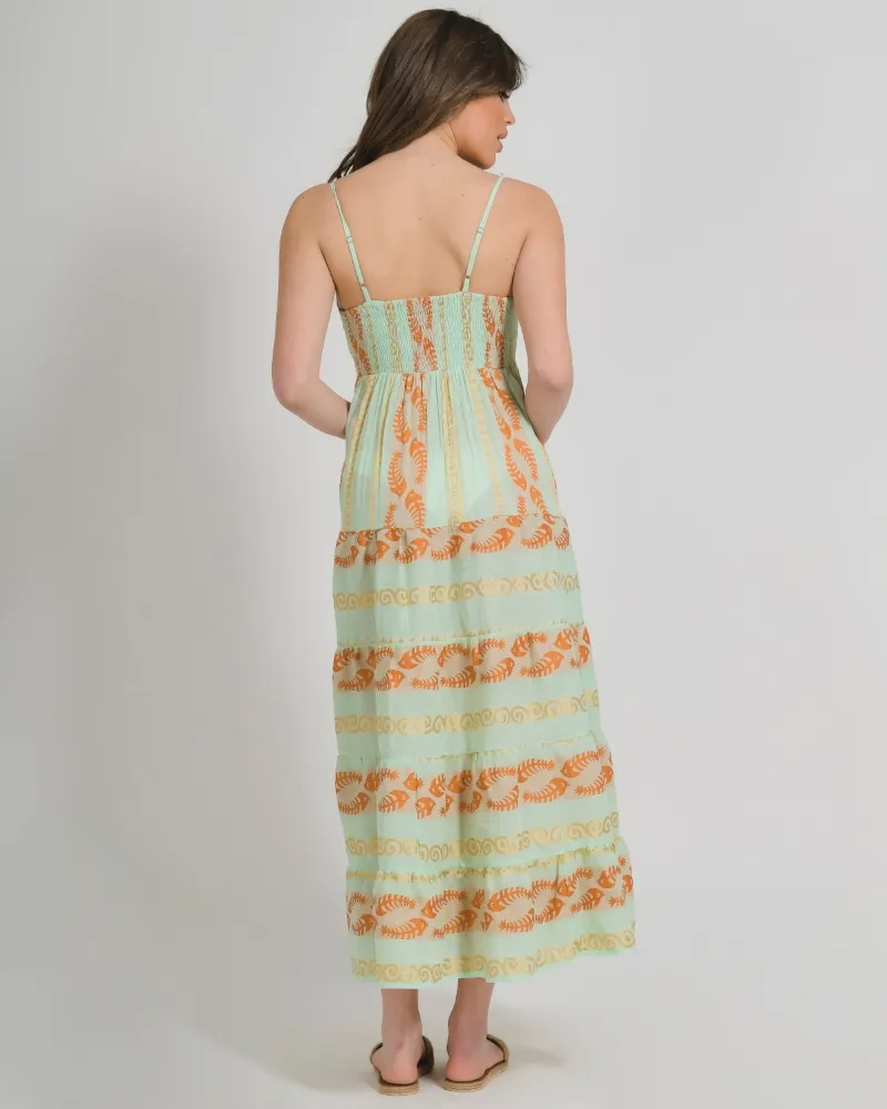 ΦΟΡΕΜΑ ΜΑΚΡΥ ΑΜΑΝΙΚΟ ΛΑΧΑΝΙ ΜΕ ΧΡΥΣΑ/ΠΟΡΤΟΚΑΛΙ ΣΧΕΔΙΑ ONE SIZE (100% COTTON)