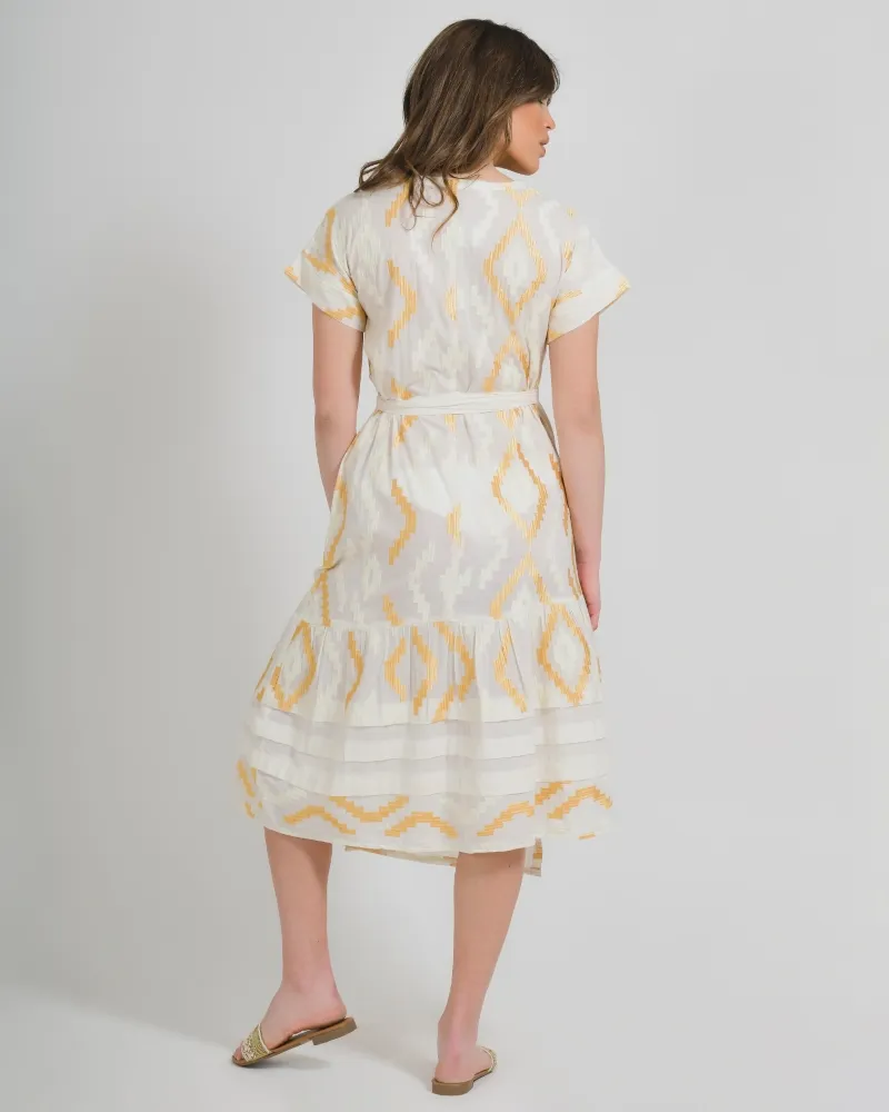 ΦΟΡΕΜΑ ΚΡΟΥΑΖΕ ΣΕ ΛΕΥΚΟ ΧΡΩΜΑ ΜΕ ΧΡΥΣΑ ΣΧΕΔΙΑ ONE SIZE (100% COTTON)