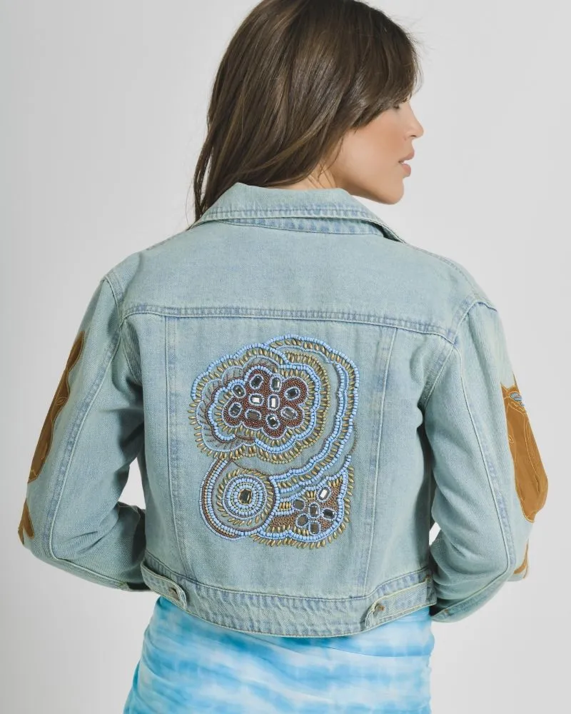 ΤΖΙΝ ΜΠΟΥΦΑΝ ΜΕ ΚΑΦΕ/ΜΠΛΕ ΛΕΠΤΟΜΕΡΕΙΕΣ S/M (100% COTTON)