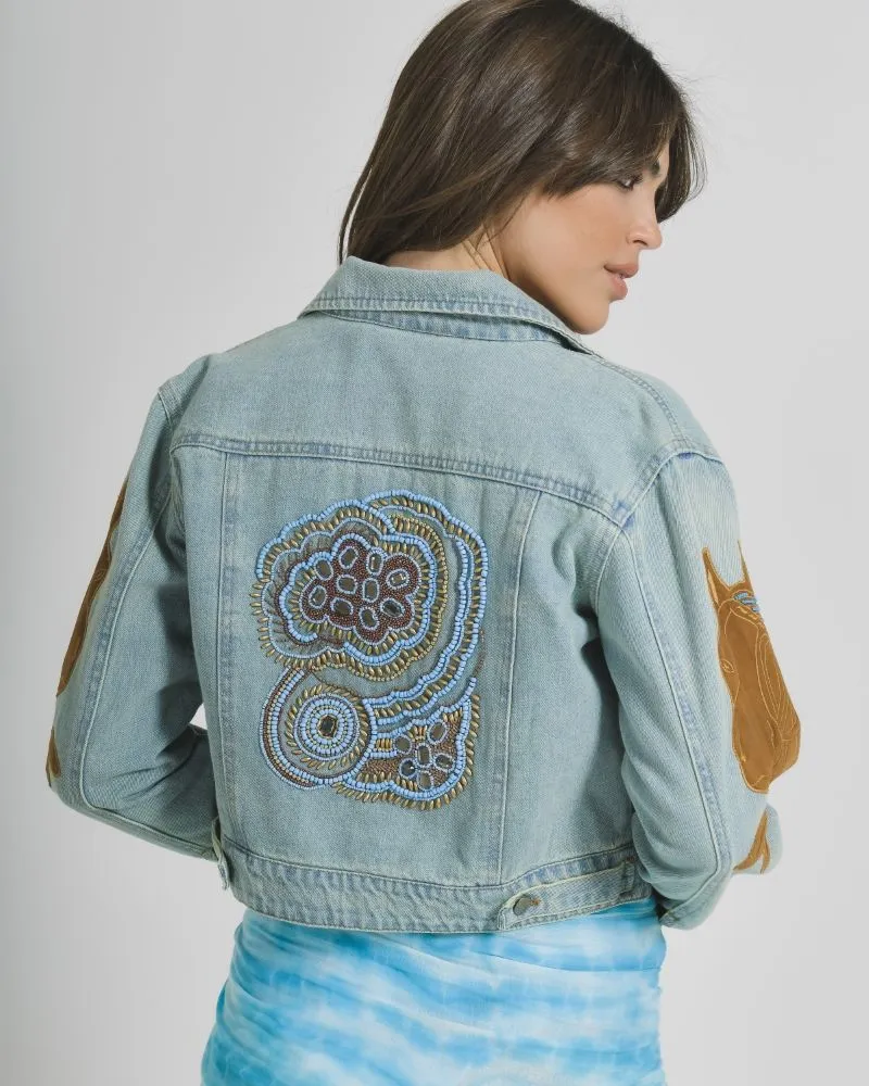 ΤΖΙΝ ΜΠΟΥΦΑΝ ΜΕ ΚΑΦΕ/ΜΠΛΕ ΛΕΠΤΟΜΕΡΕΙΕΣ M/L (100% COTTON)