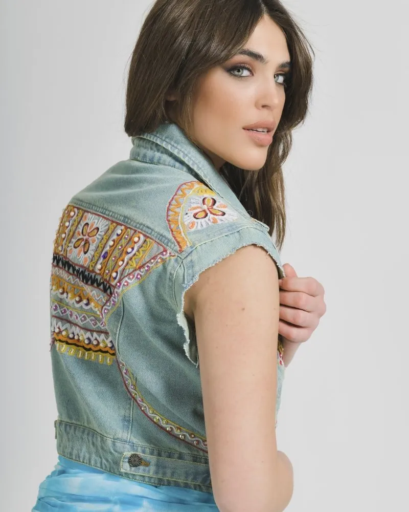 ΤΖΙΝ ΜΠΟΥΦΑΝ AMANIKO ΜΕ ΠΟΛΥΧΡΩΜΕΣ ΛΕΠΤΟΜΕΡΕΙΕΣ S/M (100% COTTON)