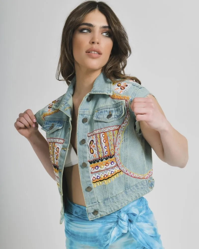 ΤΖΙΝ ΜΠΟΥΦΑΝ AMANIKO ΜΕ ΠΟΛΥΧΡΩΜΕΣ ΛΕΠΤΟΜΕΡΕΙΕΣ S/M (100% COTTON)