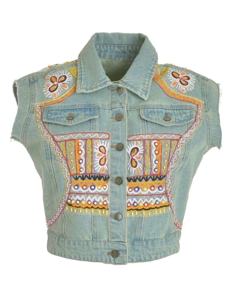 ΤΖΙΝ ΜΠΟΥΦΑΝ AMANIKO ΜΕ ΠΟΛΥΧΡΩΜΕΣ ΛΕΠΤΟΜΕΡΕΙΕΣ S/M (100% COTTON)