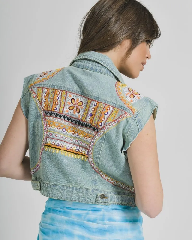 ΤΖΙΝ ΜΠΟΥΦΑΝ AMANIKO ΜΕ ΠΟΛΥΧΡΩΜΕΣ ΛΕΠΤΟΜΕΡΕΙΕΣ M/L (100% COTTON)