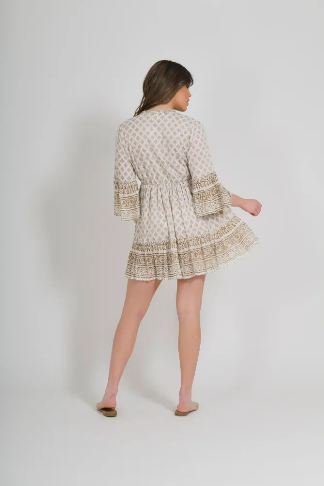 ΦΟΡΕΜΑ KONTO ΛΕΥΚΟ ΜΕ ΧΡΥΣΕΣ ΛΕΠΤΟΜΕΡΕΙΕΣ ONE SIZE (100% COTTON).