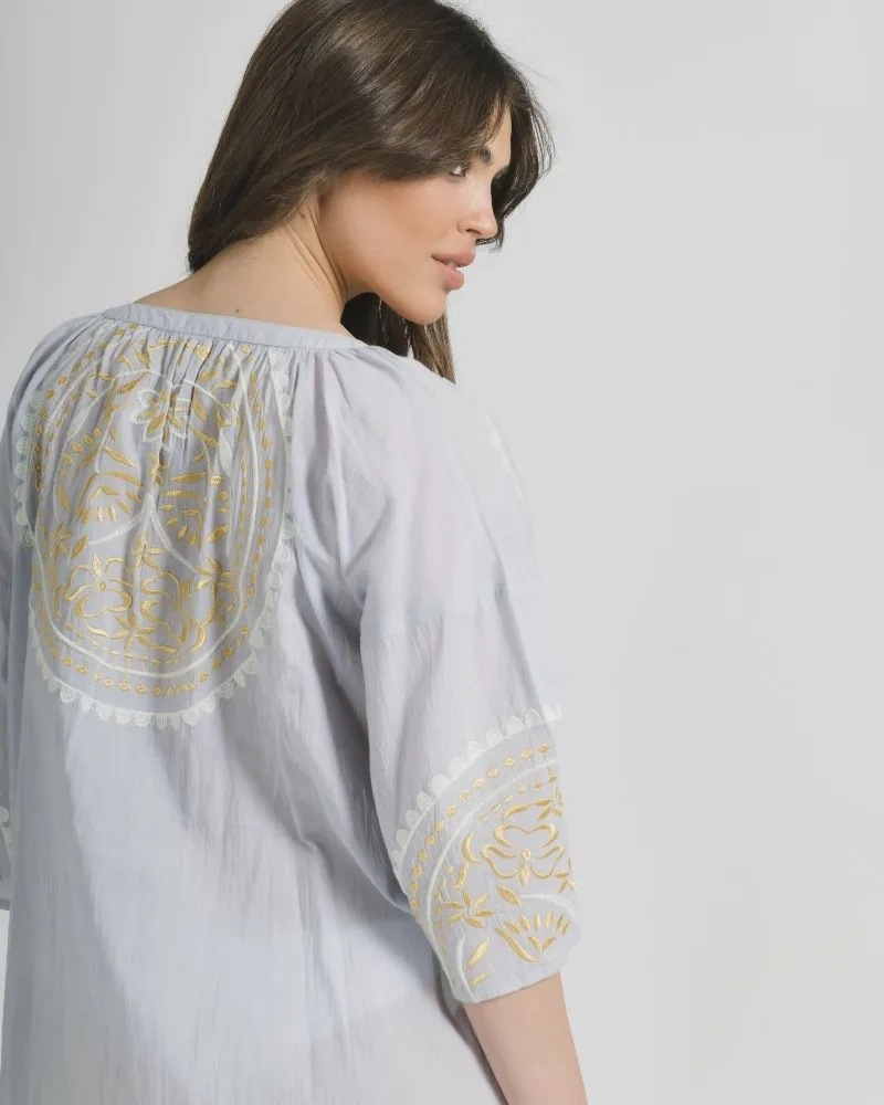 ΦΟΡΕΜΑ KONTO ΓΚΡΙ/ΜΠΛΕ ΜΕ ΧΡΥΣΕΣ ΛΕΠΤΟΜΕΡΕΙΕΣ ONE SIZE (100% COTTON) ΦΟΡΕΜΑ KONTO ΓΚΡΙ/ΜΠΛΕ ΜΕ ΧΡΥΣΕΣ ΛΕΠΤΟΜΕΡΕΙΕΣ ONE SIZE (100% COTTON)