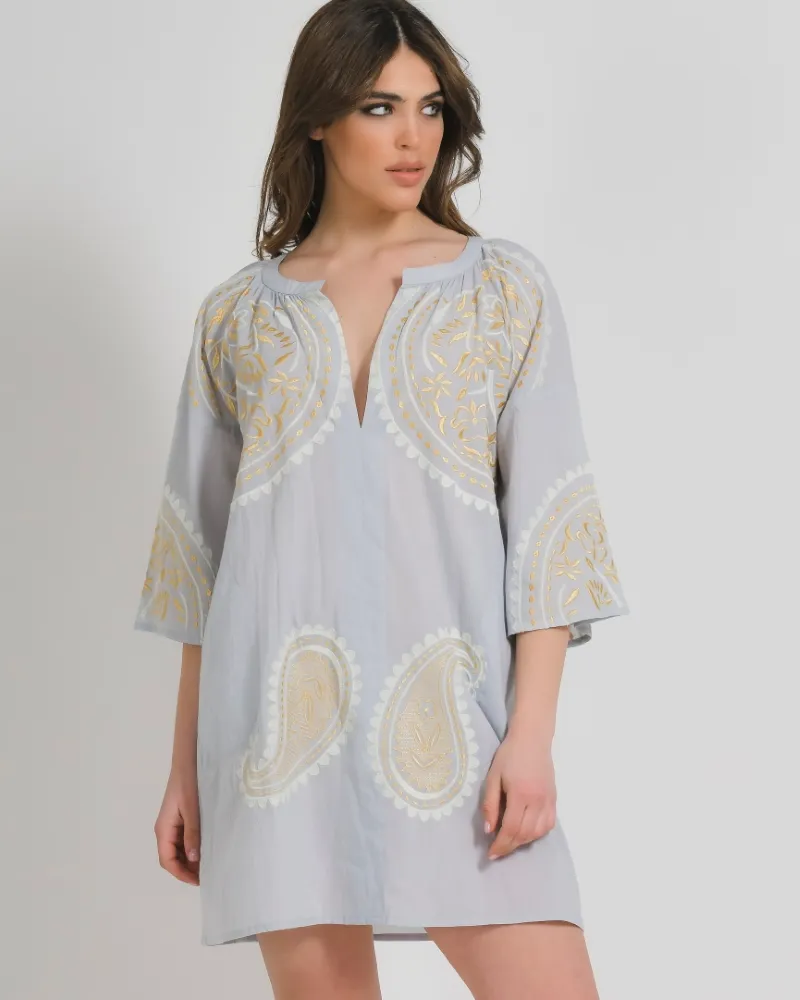 ΦΟΡΕΜΑ KONTO ΓΚΡΙ/ΜΠΛΕ ΜΕ ΧΡΥΣΕΣ ΛΕΠΤΟΜΕΡΕΙΕΣ ONE SIZE (100% COTTON) ΦΟΡΕΜΑ KONTO ΓΚΡΙ/ΜΠΛΕ ΜΕ ΧΡΥΣΕΣ ΛΕΠΤΟΜΕΡΕΙΕΣ ONE SIZE (100% COTTON)