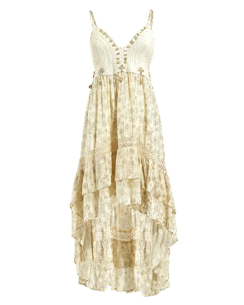 ΦΟΡΕΜΑ ΜΑΚΡΥ ΑΜΑΝΙΚΟ ΕΚΡΟΥ ΜΕ ΧΡΥΣΕΣ ΛΕΠΤΟΜΕΡΕΙΕΣ ONE SIZE (100% RAYON)