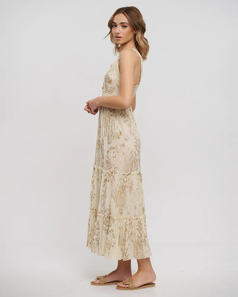 ΦΟΡΕΜΑ ΜΑΚΡΥ ΑΜΑΝΙΚΟ ΕΚΡΟΥ ΜΕ ΧΡΥΣΕΣ ΛΕΠΤΟΜΕΡΕΙΕΣ ΚΑΙ ΚΟΧΥΛΙΑ ONE SIZE (100% RAYON)