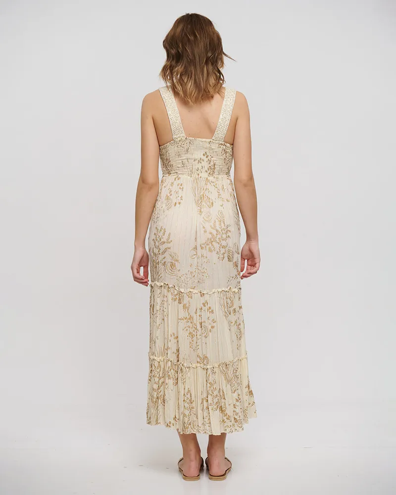 ΦΟΡΕΜΑ ΜΑΚΡΥ ΑΜΑΝΙΚΟ ΕΚΡΟΥ ΜΕ ΧΡΥΣΕΣ ΛΕΠΤΟΜΕΡΕΙΕΣ ΚΑΙ ΚΟΧΥΛΙΑ ONE SIZE (100% RAYON)