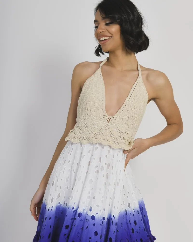 ΦΟΡΕΜΑ AMANIKO ΛΕΥΚΟ ΜΠΛΕ L/XL (100% COTTON)