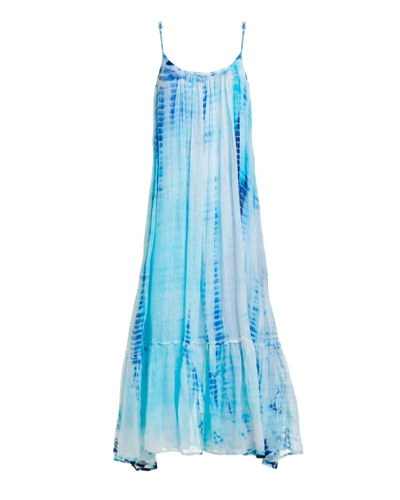 ΦΟΡΕΜΑ ΜΑΚΡΥ ΑΜΑΝΙΚΟ ΣΕ ΜΠΛΕ/ΓΑΛΑΖΙΟ ΧΡΩΜΑ ΜΕ LUREX ONE SIZE (100% COTTON)