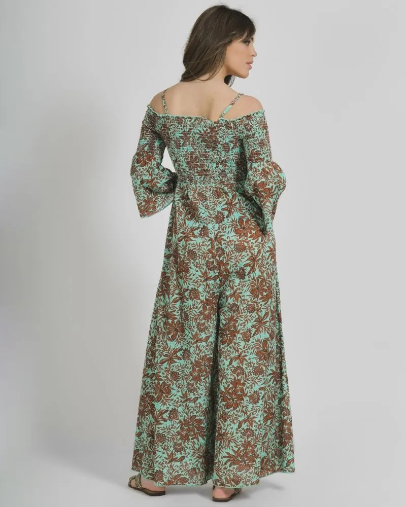 ΟΛΟΣΩΜΗ ΦΟΡΜΑ ΣΕ ΚΑΦΕ/ΠΡΑΣΙΝΟ ΧΡΩΜΑ ΜΕ ΛΟΥΛΟΥΔΙΑ ONE SIZE (100% COTTON)