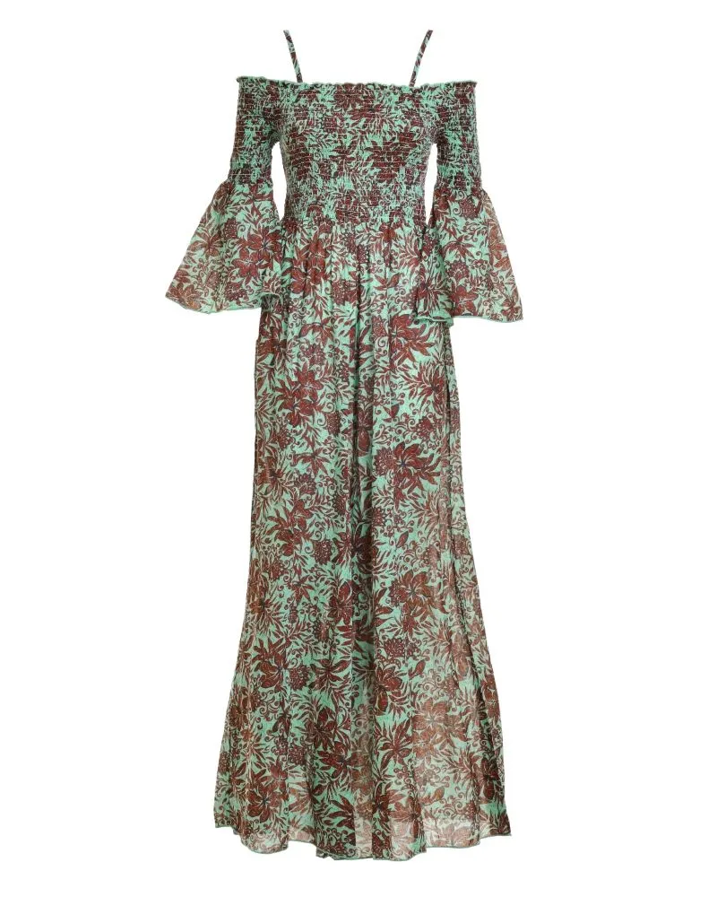 ΟΛΟΣΩΜΗ ΦΟΡΜΑ ΣΕ ΚΑΦΕ/ΠΡΑΣΙΝΟ ΧΡΩΜΑ ΜΕ ΛΟΥΛΟΥΔΙΑ ONE SIZE (100% COTTON)