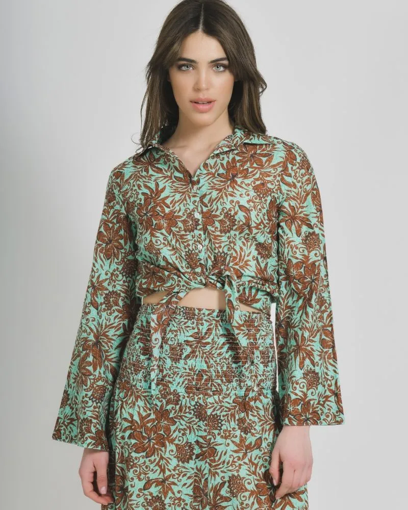 ΠΟΥΚΑΜΙΣΟ ΜΕ ΔΕΣΙΜΟ ΣΕ ΚΑΦΕ/ΠΡΑΣΙΝΟ ΧΡΩΜΑ ΜΕ ΛΟΥΛΟΥΔΙΑ ONE SIZE (100% COTTON) ΠΟΥΚΑΜΙΣΟ ΜΕ ΔΕΣΙΜΟ ΣΕ ΚΑΦΕ/ΠΡΑΣΙΝΟ ΧΡΩΜΑ ΜΕ ΛΟΥΛΟΥΔΙΑ ONE SIZE (100% COTTON)