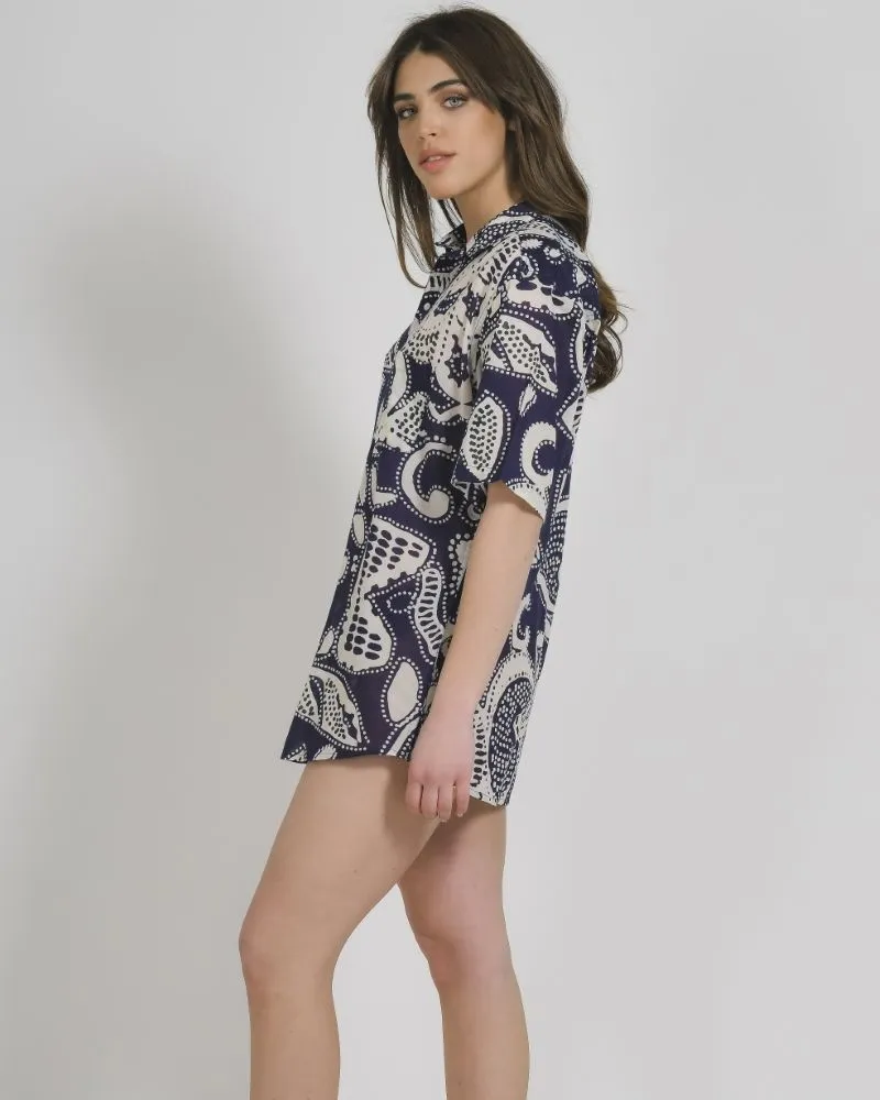 ΠΟΥΚΑΜΙΣΑ ΚΟΝΤΟΜΑΝΙΚΗ ΣΕ ΜΠΛΕ/ΛΕΥΚΟ ΧΡΩΜΑ ONE SIZE (100% COTTON)