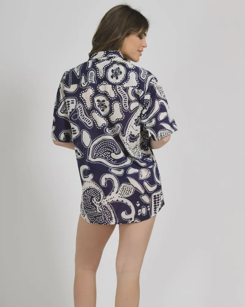 ΠΟΥΚΑΜΙΣΑ ΚΟΝΤΟΜΑΝΙΚΗ ΣΕ ΜΠΛΕ/ΛΕΥΚΟ ΧΡΩΜΑ ONE SIZE (100% COTTON)