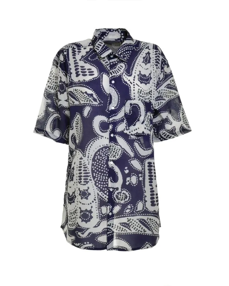 ΠΟΥΚΑΜΙΣΑ ΚΟΝΤΟΜΑΝΙΚΗ ΣΕ ΜΠΛΕ/ΛΕΥΚΟ ΧΡΩΜΑ ONE SIZE (100% COTTON)