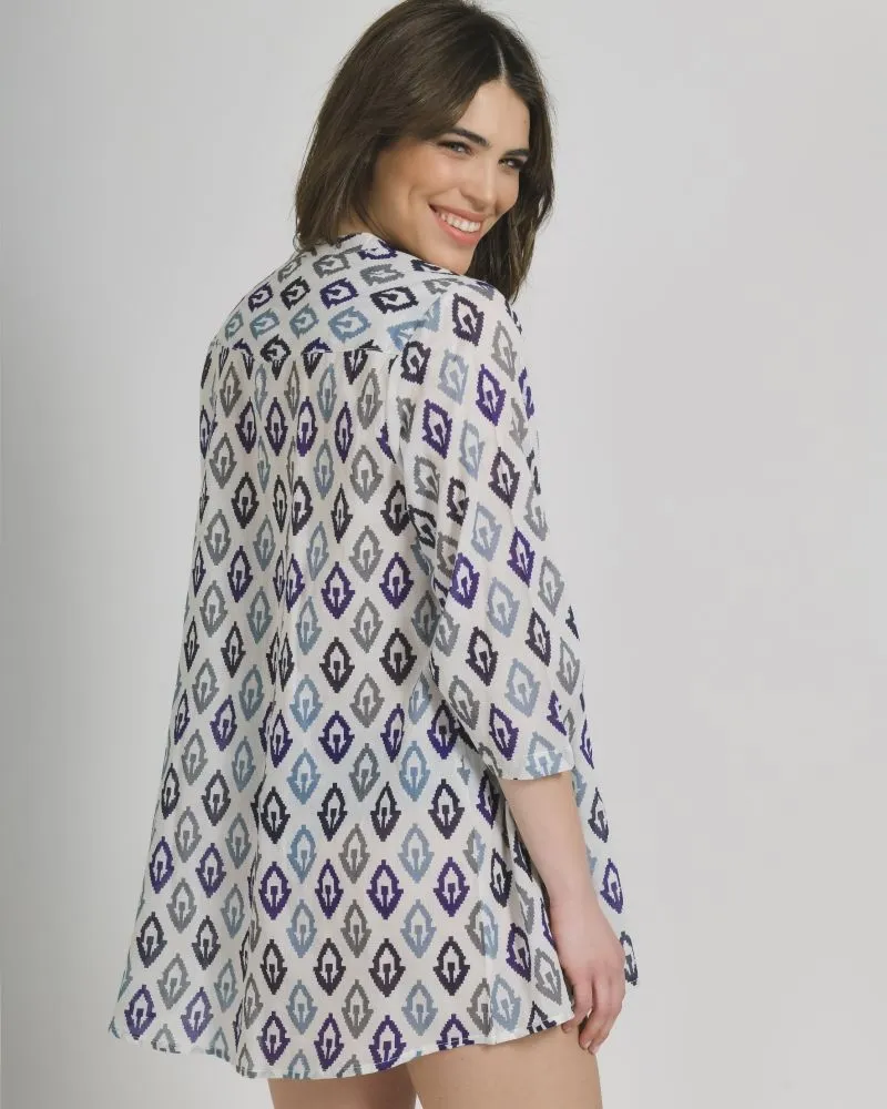 ΠΟΥΚΑΜΙΣΑ/ΚΑΦΤΑΝΙ ΣΕ ΜΠΛΕ/ΛΕΥΚΟ ΧΡΩΜΑ ONE SIZE (100% COTTON)