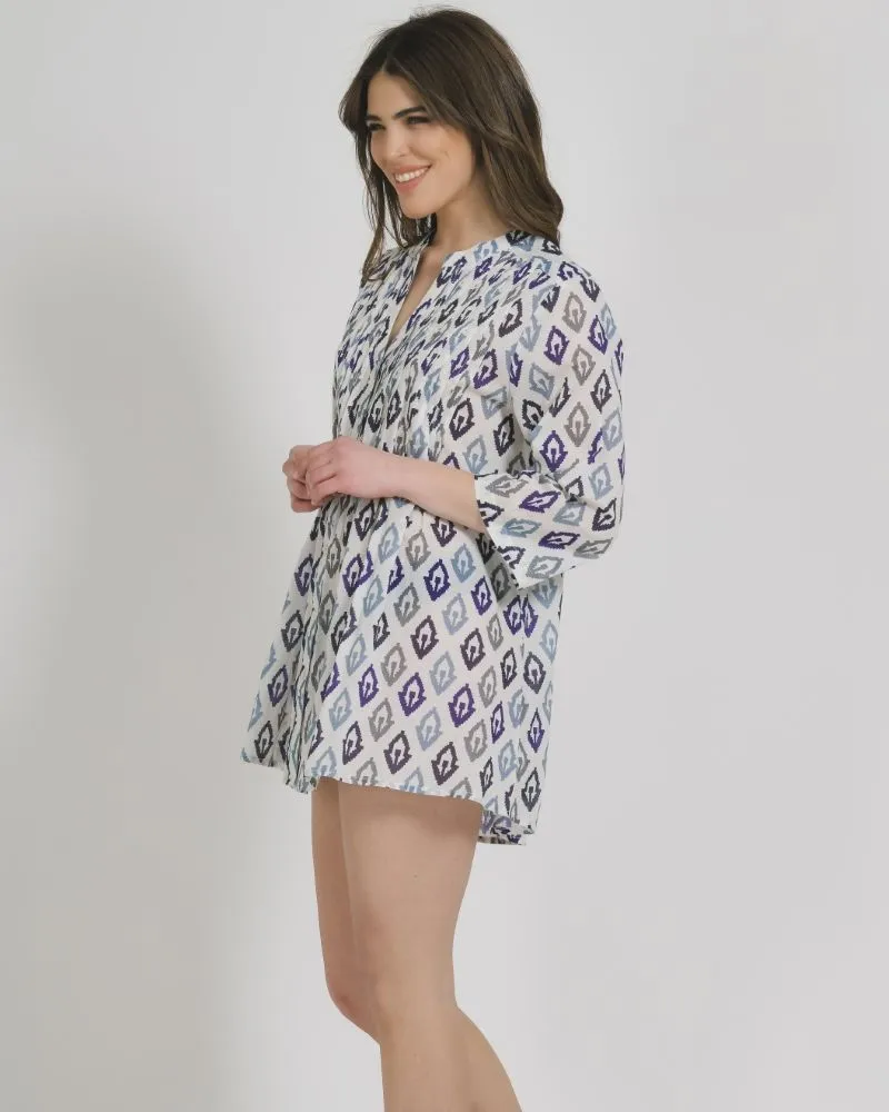 ΠΟΥΚΑΜΙΣΑ/ΚΑΦΤΑΝΙ ΣΕ ΜΠΛΕ/ΛΕΥΚΟ ΧΡΩΜΑ ONE SIZE (100% COTTON)