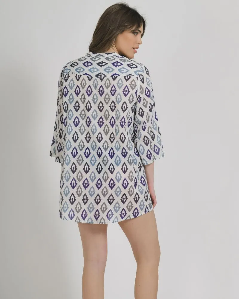 ΠΟΥΚΑΜΙΣΑ/ΚΑΦΤΑΝΙ ΣΕ ΜΠΛΕ/ΛΕΥΚΟ ΧΡΩΜΑ ONE SIZE (100% COTTON)