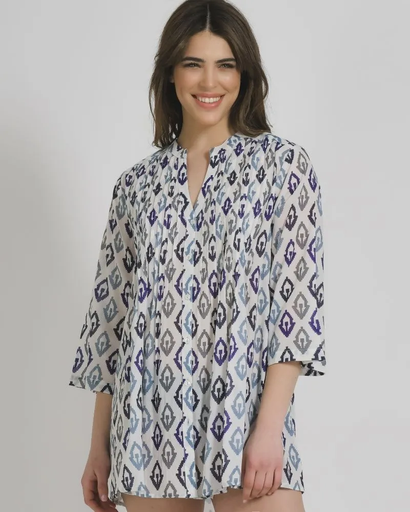 ΠΟΥΚΑΜΙΣΑ/ΚΑΦΤΑΝΙ ΣΕ ΜΠΛΕ/ΛΕΥΚΟ ΧΡΩΜΑ ONE SIZE (100% COTTON)