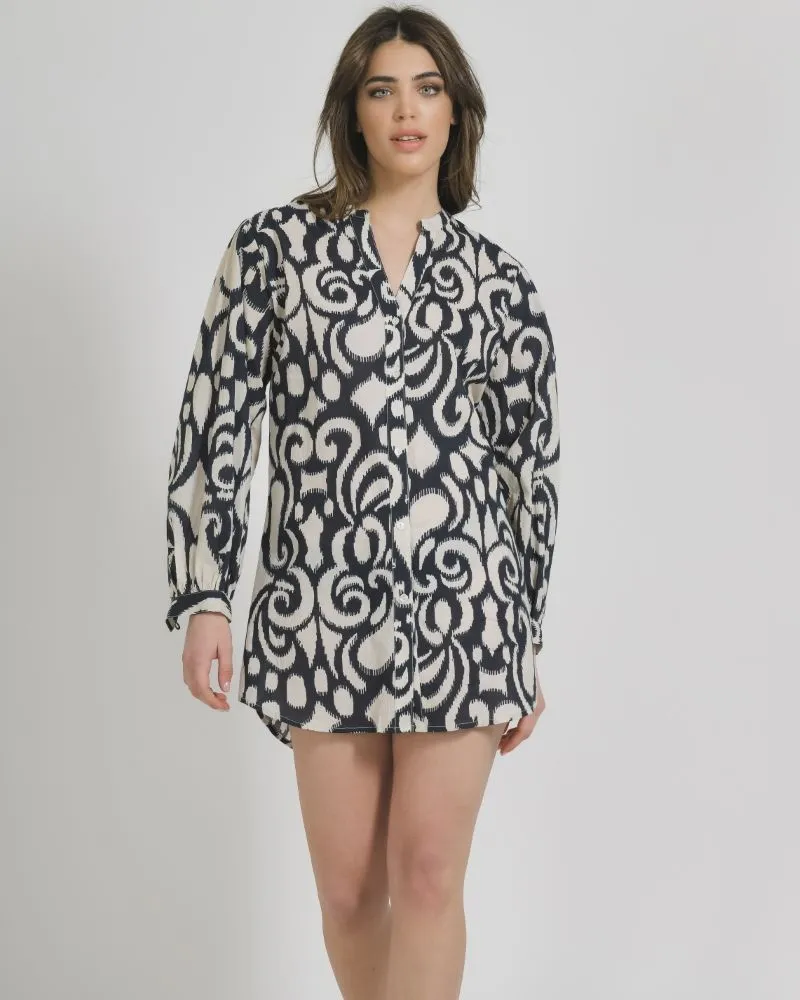 ΠΟΥΚΑΜΙΣΑ ΜΑΚΡΥΜΑΝΙΚΗ ΣΕ ΜΠΛΕ/ΛΕΥΚΟ ΧΡΩΜΑ ONE SIZE (100% COTTON)