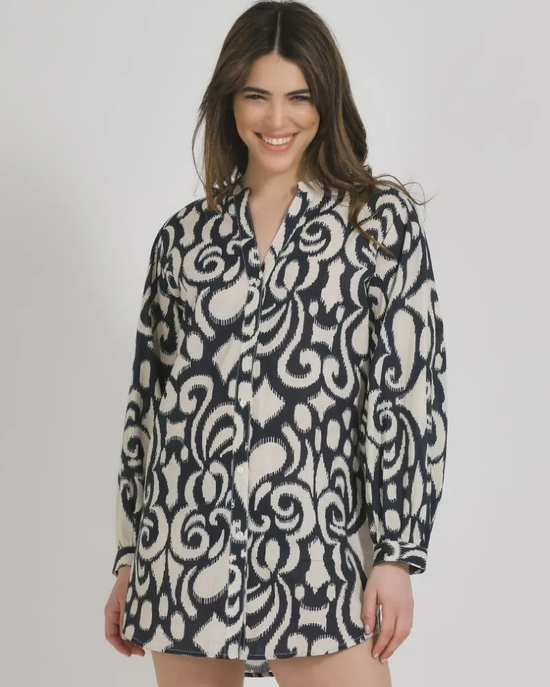 ΠΟΥΚΑΜΙΣΑ ΜΑΚΡΥΜΑΝΙΚΗ ΣΕ ΜΠΛΕ/ΛΕΥΚΟ ΧΡΩΜΑ ONE SIZE (100% COTTON) ΠΟΥΚΑΜΙΣΑ ΜΑΚΡΥΜΑΝΙΚΗ ΣΕ ΜΠΛΕ/ΛΕΥΚΟ ΧΡΩΜΑ ONE SIZE (100% COTTON)