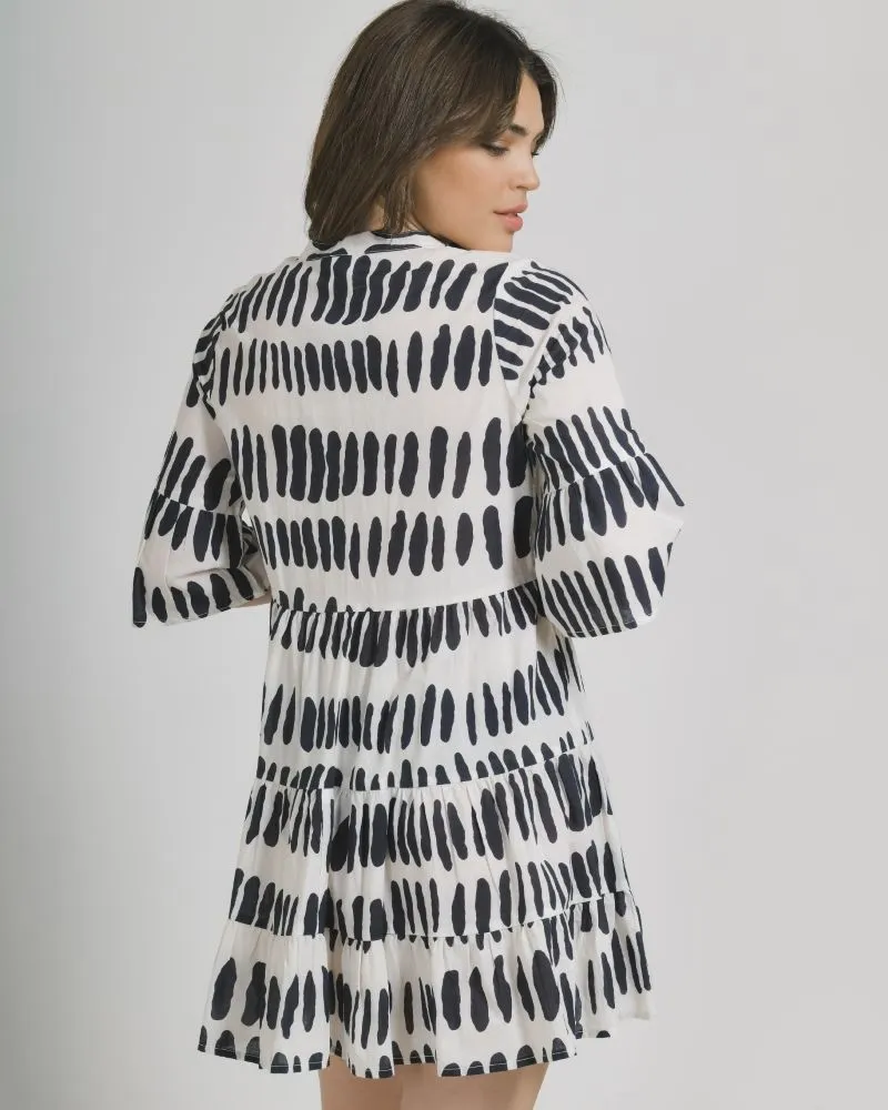 ΦΟΡΕΜΑ ΚΟΝΤΟ ΣΕ ΜΠΛΕ/ΛΕΥΚΟ ΧΡΩΜΑ ONE SIZE (100% COTTON)