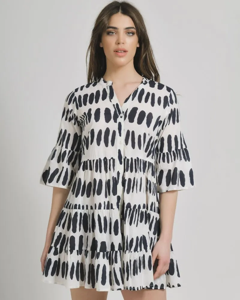 ΦΟΡΕΜΑ ΚΟΝΤΟ ΣΕ ΜΠΛΕ/ΛΕΥΚΟ ΧΡΩΜΑ ONE SIZE (100% COTTON)