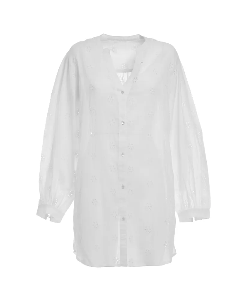 ΠΟΥΚΑΜΙΣΑ ΜΑΚΡΥΜΑΝΙΚΗ ΣΕ ΛΕΥΚΟ ΧΡΩΜΑ ONE SIZE (100% COTTON)