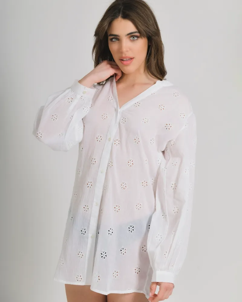 ΠΟΥΚΑΜΙΣΑ ΜΑΚΡΥΜΑΝΙΚΗ ΣΕ ΛΕΥΚΟ ΧΡΩΜΑ ONE SIZE (100% COTTON) ΠΟΥΚΑΜΙΣΑ ΜΑΚΡΥΜΑΝΙΚΗ ΣΕ ΛΕΥΚΟ ΧΡΩΜΑ ONE SIZE (100% COTTON)