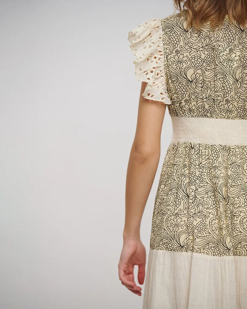 ΦΟΡΕΜΑ ΜΑΚΡΥ ΜΠΕΖ ΜΕ ΚΙΠΟΥΡ ΚΑΙ ΜΑΥΡΕΣ ΛΕΠΤΟΜΕΡΕΙΕΣ ONE SIZE (100% COTTON FLEX)