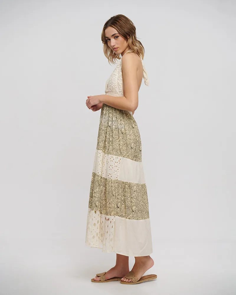 ΦΟΡΕΜΑ ΜΑΚΡΥ ΑΜΑΝΙΚΟ ΜΠΕΖ ΜΕ ΚΙΠΟΥΡ ΚΑΙ ΜΑΥΡΕΣ ΛΕΠΤΟΜΕΡΕΙΕΣ ONE SIZE (100% COTTON FLEX)