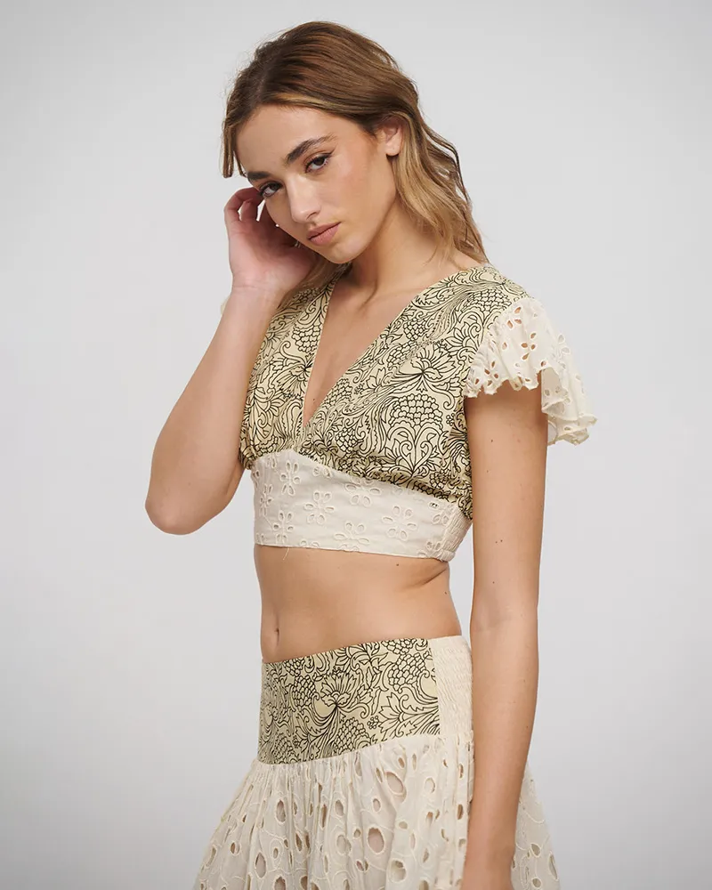 S/2 ΤΟΠ ΚΑΙ ΦΟΥΣΤΑ ΜΠΕΖ ΜΕ ΚΙΠΟΥΡ ΚΑΙ ΜΑΥΡΕΣ ΛΕΠΤΟΜΕΡΕΙΕΣ ONE SIZE (100% COTTON FLEX)