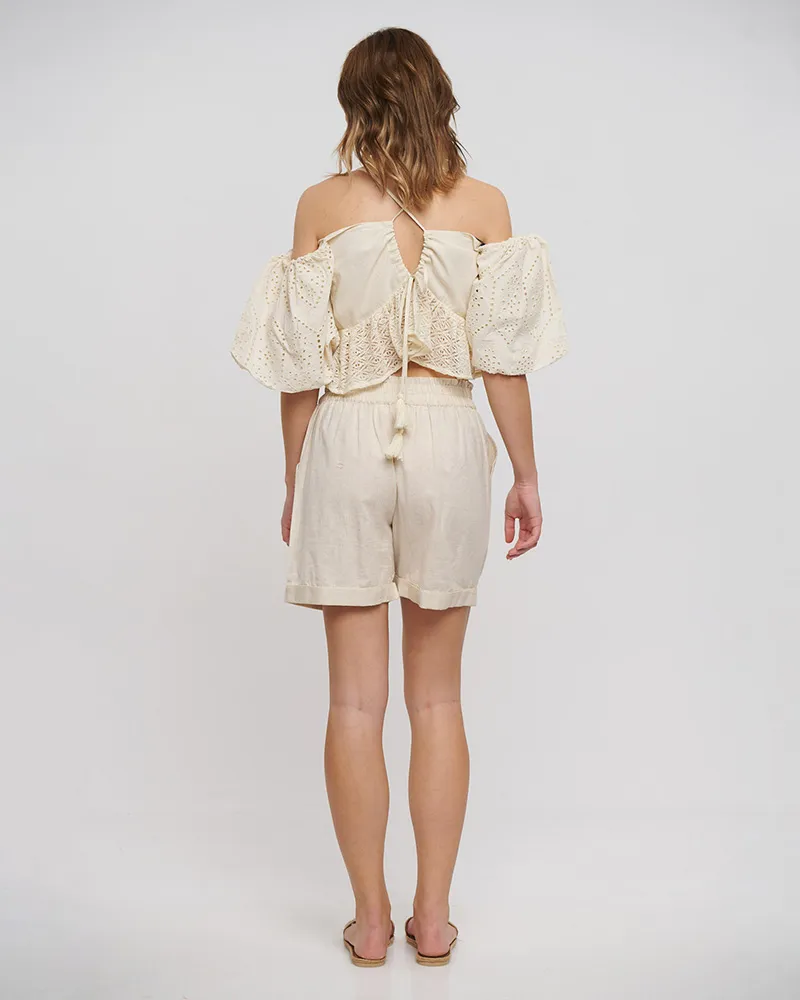 ΤΟΠ ΚΟΝΤΟ ΜΠΕΖ ΜΕ ΚΙΠΟΥΡ ΚΑΙ ΛΕΥΚΕΣ ΛΕΠΤΟΜΕΡΕΙΕΣ ONE SIZE (100% COTTON FLEX)