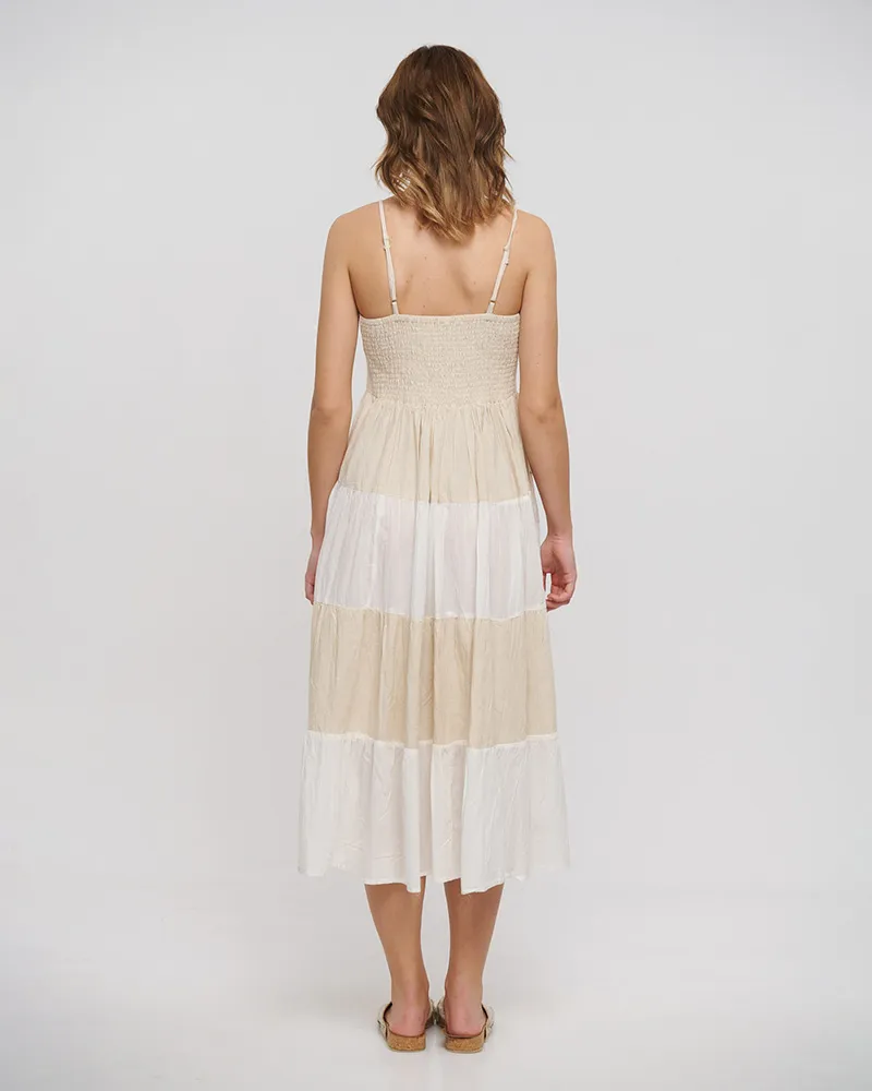 ΦΟΡΕΜΑ ΜΠΕΖ/ΛΕΥΚΟ ΜΕ ΚΕΝΤΗΤΕΣ ΛΕΠΤΟΜΕΡΕΙΕΣ ONE SIZE (100% COTTON FLEX)