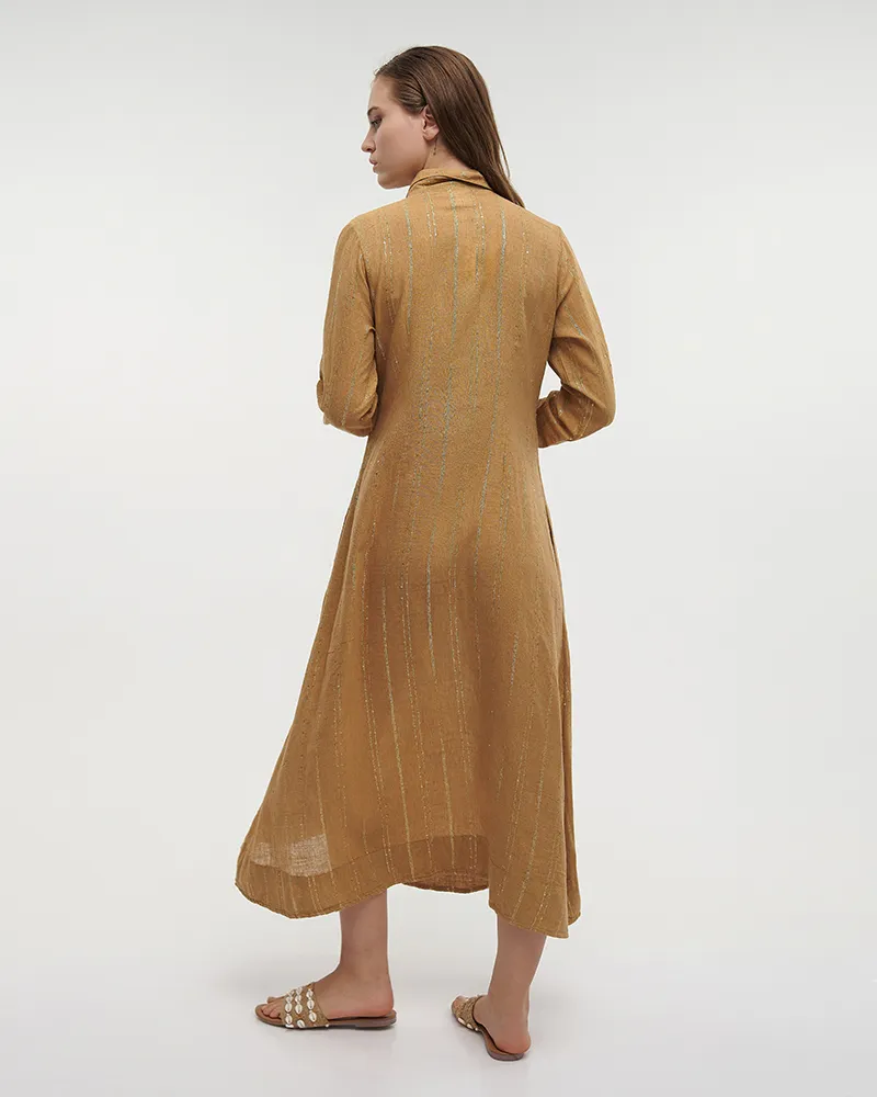 ΦΟΡΕΜΑ/ΠΟΥΚΑΜΙΣΑ ΜΑΚΡΙΑ ΚΑΦΕ ΜΕ LUREX S/M (100% COTTON)