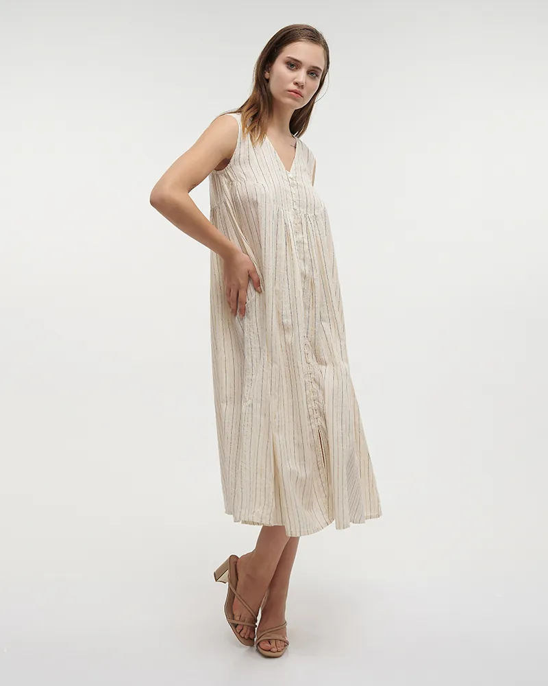 ΦΟΡΕΜΑ MIDI ΜΠΕΖ ΜΕ ΡΙΓΕΣ S/M (100% COTTON)