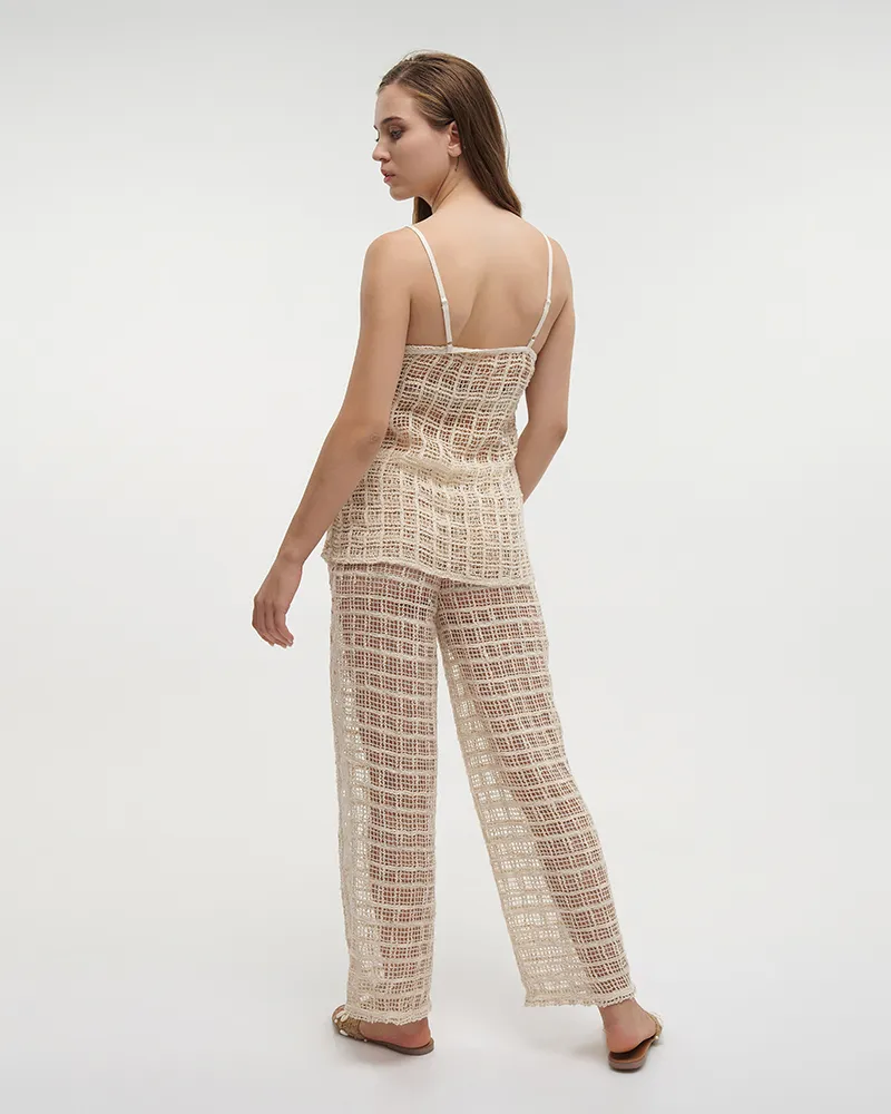 ΤΟΠ ΑΜΑΝΙΚΟ ΕΚΡΟΥ ΔΙΑΤΡΗΤΟ S/M (100% COTTON ΝΕΤ)