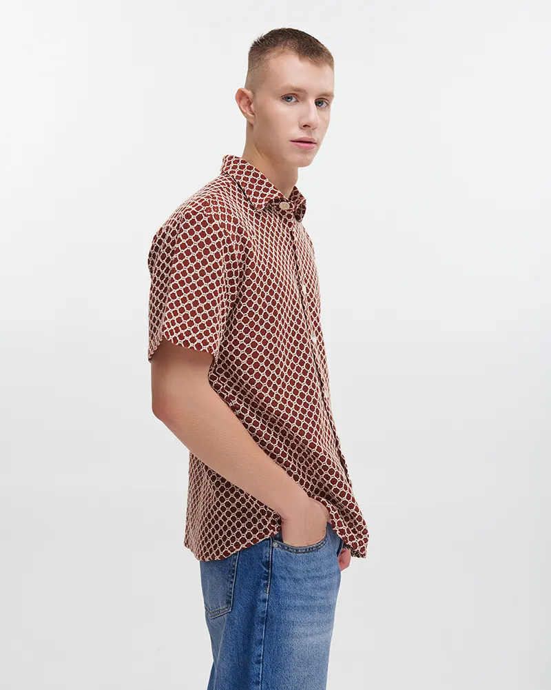 ΠΟΥΚΑΜΙΣΟ ΚΑΦΕ /ΛΕΥΚΟ L/XL (100% COTTON ΝΕΤ)