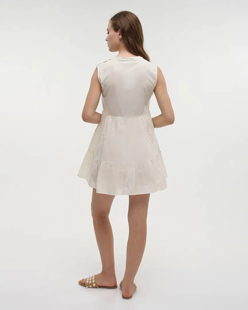 ΦΟΡΕΜΑ ΚΟΝΤΟ ΑΜΑΝΙΚΟ ΜΠΕΖ ΜΕ ΚΑΦΕ ΛΕΠΤΟΜΕΡΕΙΕΣ M/L (100% COTTON) ΦΟΡΕΜΑ ΚΟΝΤΟ ΑΜΑΝΙΚΟ ΜΠΕΖ ΜΕ ΚΑΦΕ ΛΕΠΤΟΜΕΡΕΙΕΣ M/L (100% COTTON)