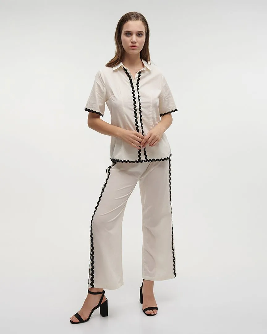 S/2 ΠΟΥΚΑΜΙΣΟ ΚΑΙ ΠΑΝΤΕΛΟΝΑ ΕΚΡΟΥ ΜΕ ΜΑΥΡΕΣ ΚΕΝΤΗΤΕΣ ΛΕΠΤΟΜΕΡΕΙΕΣ M/L (100% COTTON)