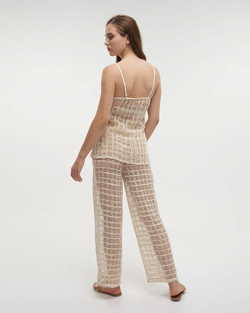 ΤΟΠ ΑΜΑΝΙΚΟ ΕΚΡΟΥ ΔΙΑΤΡΗΤΟ L/XL (100% COTTON ΝΕΤ)