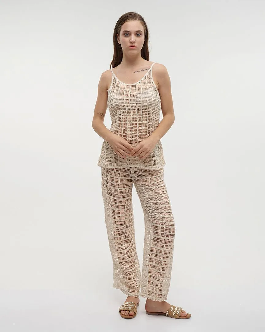 ΤΟΠ ΑΜΑΝΙΚΟ ΕΚΡΟΥ ΔΙΑΤΡΗΤΟ L/XL (100% COTTON ΝΕΤ)